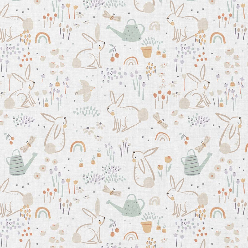 Printed Cotton BUGZY2 White / Green